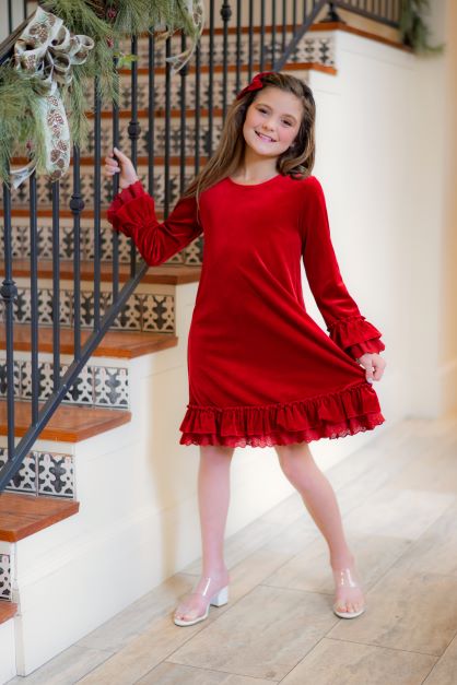 Evie’s Closet Fall22 Ruby Velvet Simplicity Dress